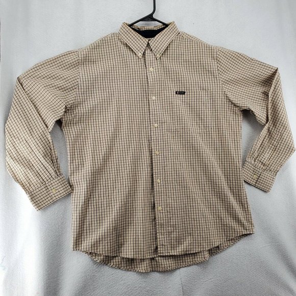 Chaps Shirt Men's Casual Button Up Long Sleeve Collared Plaid White Extra Large - Picture 3 of 11